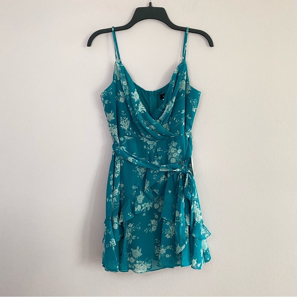 NEW Floral Faux Wrap Ruffles Dress size 13